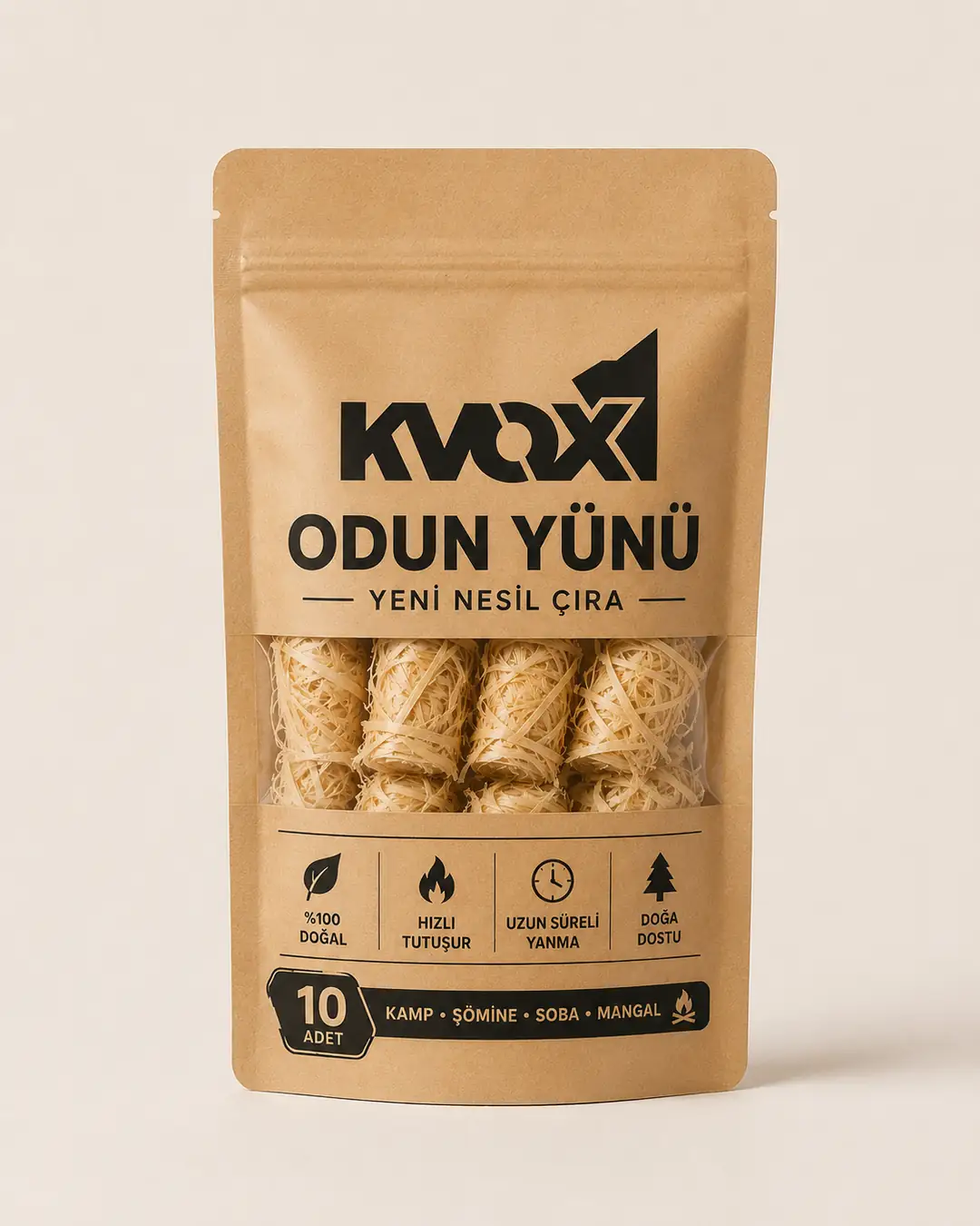 KVOX Odun Yünü Doğal Tutuşturucu 10'lu