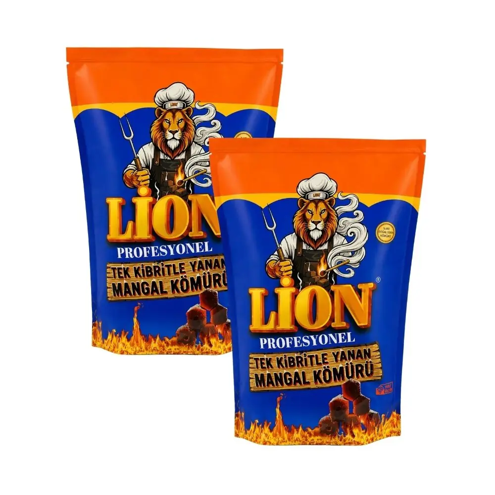 Lion Tek Kibritle Yanan Mangal Kömürü 15 kg – görsel 2